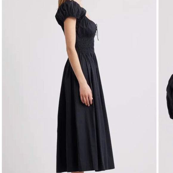 Doen Quinn Organic Cotton Poplin Maxi Dress black, SIZE LARGE - Picture 3 of 11